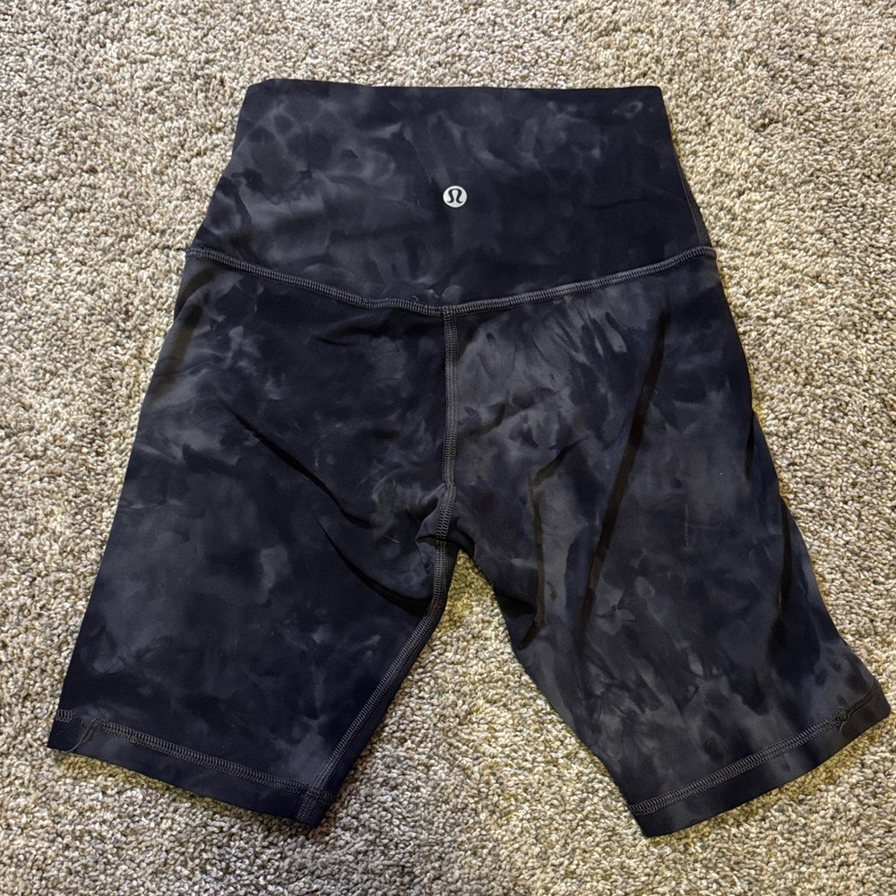 lululemon athletica Tie-Dye Black Bike Shorts